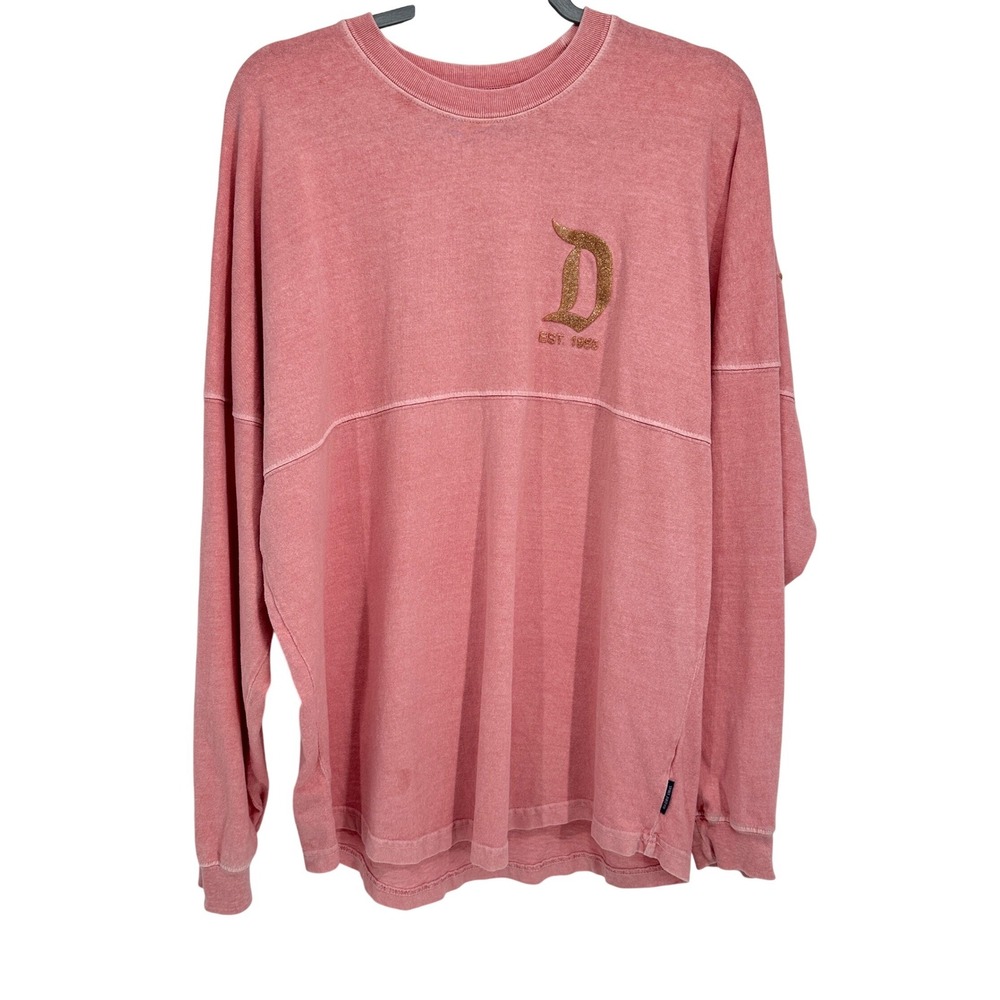 Disney Spirit Jersey Disneyland Resort Pink Gold Glitter Puff Print Medium M Tee